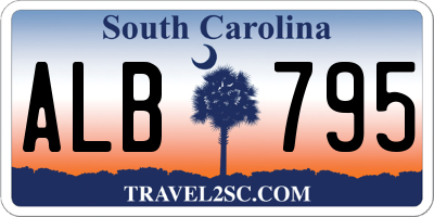SC license plate ALB795