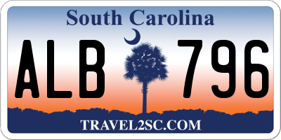 SC license plate ALB796