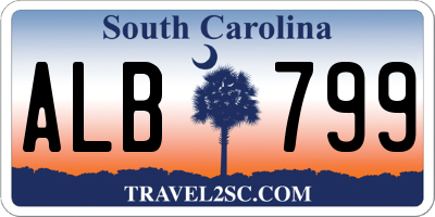 SC license plate ALB799