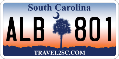 SC license plate ALB801