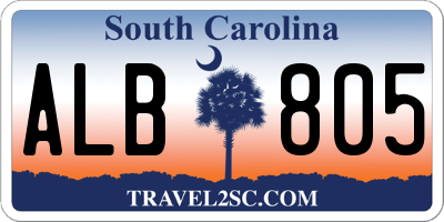 SC license plate ALB805