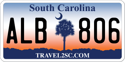 SC license plate ALB806