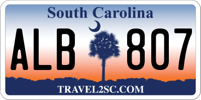 SC license plate ALB807