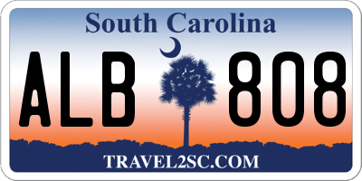 SC license plate ALB808