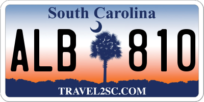 SC license plate ALB810