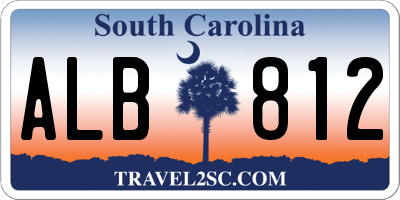 SC license plate ALB812