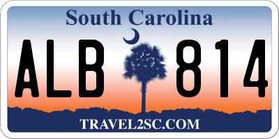 SC license plate ALB814