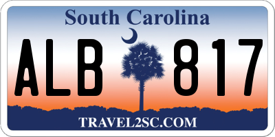 SC license plate ALB817