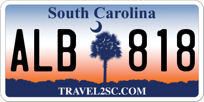 SC license plate ALB818
