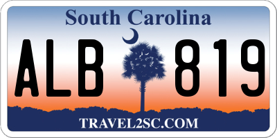 SC license plate ALB819