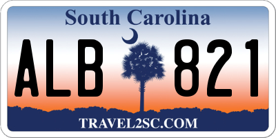 SC license plate ALB821