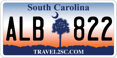SC license plate ALB822