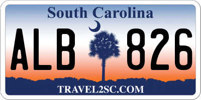 SC license plate ALB826