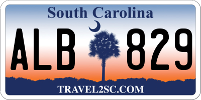 SC license plate ALB829