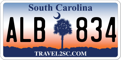 SC license plate ALB834