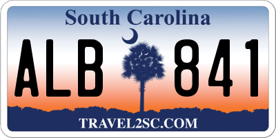 SC license plate ALB841