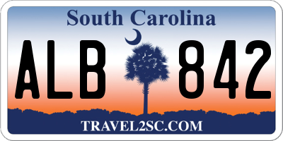 SC license plate ALB842