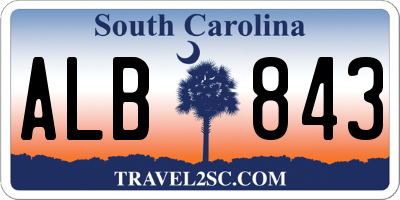 SC license plate ALB843
