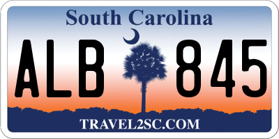 SC license plate ALB845