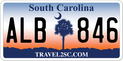 SC license plate ALB846