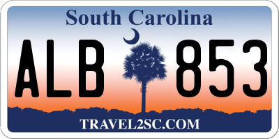 SC license plate ALB853