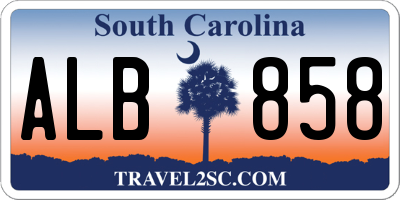 SC license plate ALB858