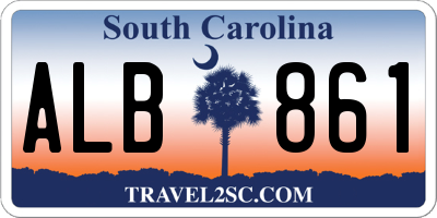 SC license plate ALB861