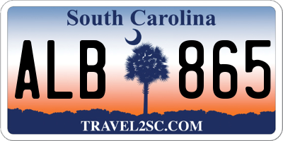 SC license plate ALB865
