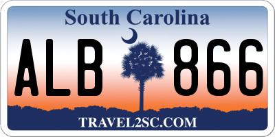 SC license plate ALB866