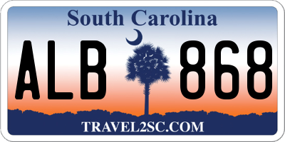 SC license plate ALB868