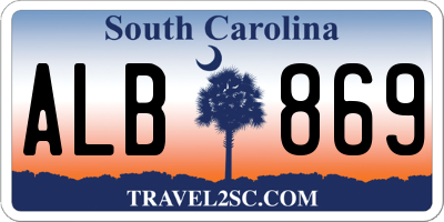 SC license plate ALB869