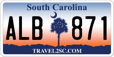 SC license plate ALB871
