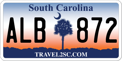 SC license plate ALB872