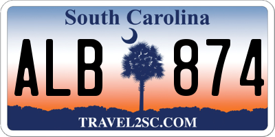 SC license plate ALB874