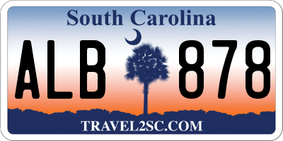 SC license plate ALB878