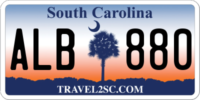 SC license plate ALB880
