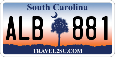 SC license plate ALB881