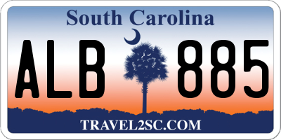 SC license plate ALB885