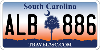 SC license plate ALB886