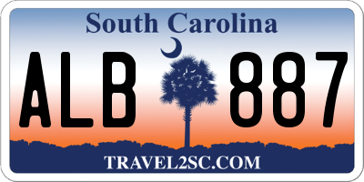SC license plate ALB887