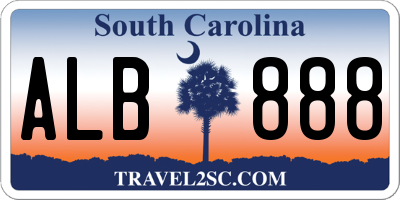 SC license plate ALB888