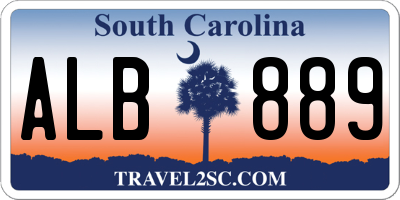 SC license plate ALB889