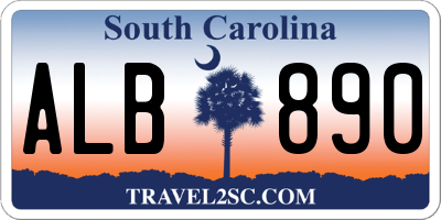 SC license plate ALB890