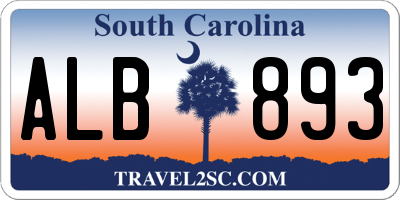 SC license plate ALB893