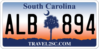 SC license plate ALB894