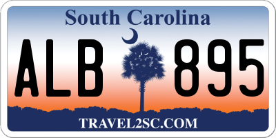 SC license plate ALB895