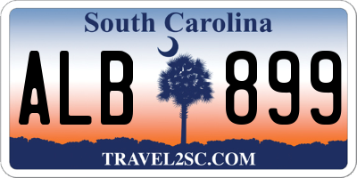 SC license plate ALB899