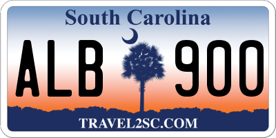 SC license plate ALB900