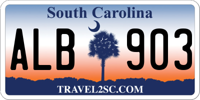 SC license plate ALB903