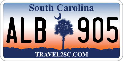 SC license plate ALB905